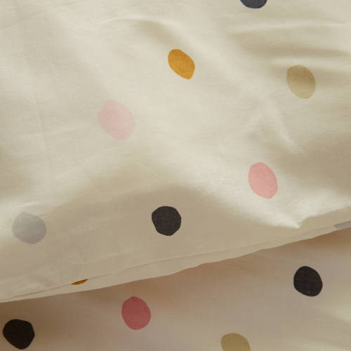 Wehkamp Home katoenen dekbedovertrek baby (100x135 cm) Ecru Stip