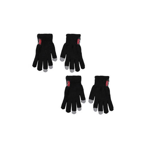 Heatkeeper thermo handschoenen - set van 2 zwart Jongens/Meisjes Polyacryl