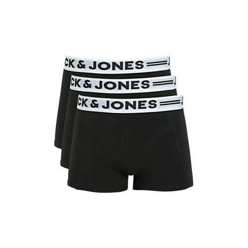 JACK & JONES JUNIOR boxershort - set van 3 zwart Jongens Stretchkatoen