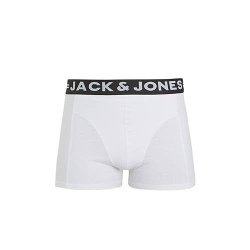 JACK & JONES JUNIOR boxershort - set van 3 zwart/wit/grijs melange Jongens Stretchkatoen