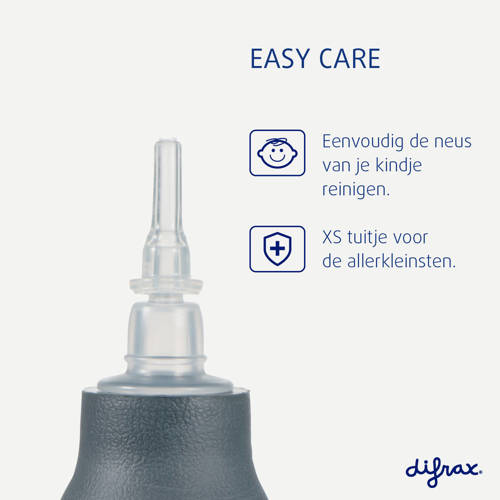 Difrax Neusjesreiniger 0+ Maanden Inclusief Extra Opzetstuk Toiletartikel Grijs