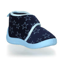 thumbnail: Playshoes pantoffels met sterrendessin Velcro donkerblauw/lichtblauw