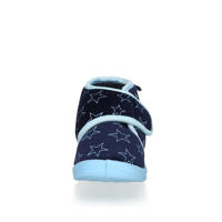 thumbnail: Playshoes pantoffels met sterrendessin Velcro donkerblauw/lichtblauw