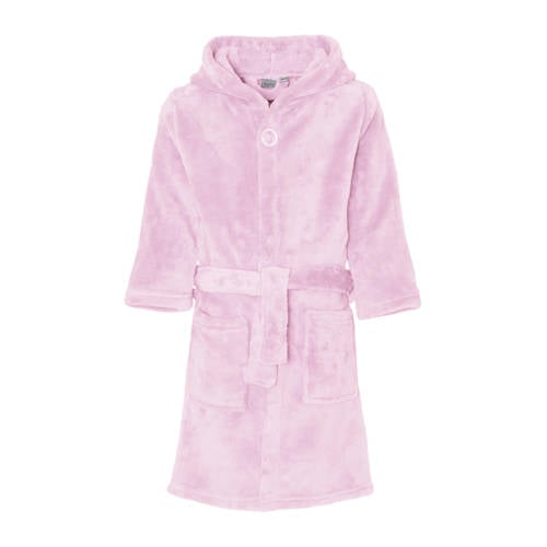Playshoes fleece badjas lichtroze Meisjes Polyester Capuchon Effen