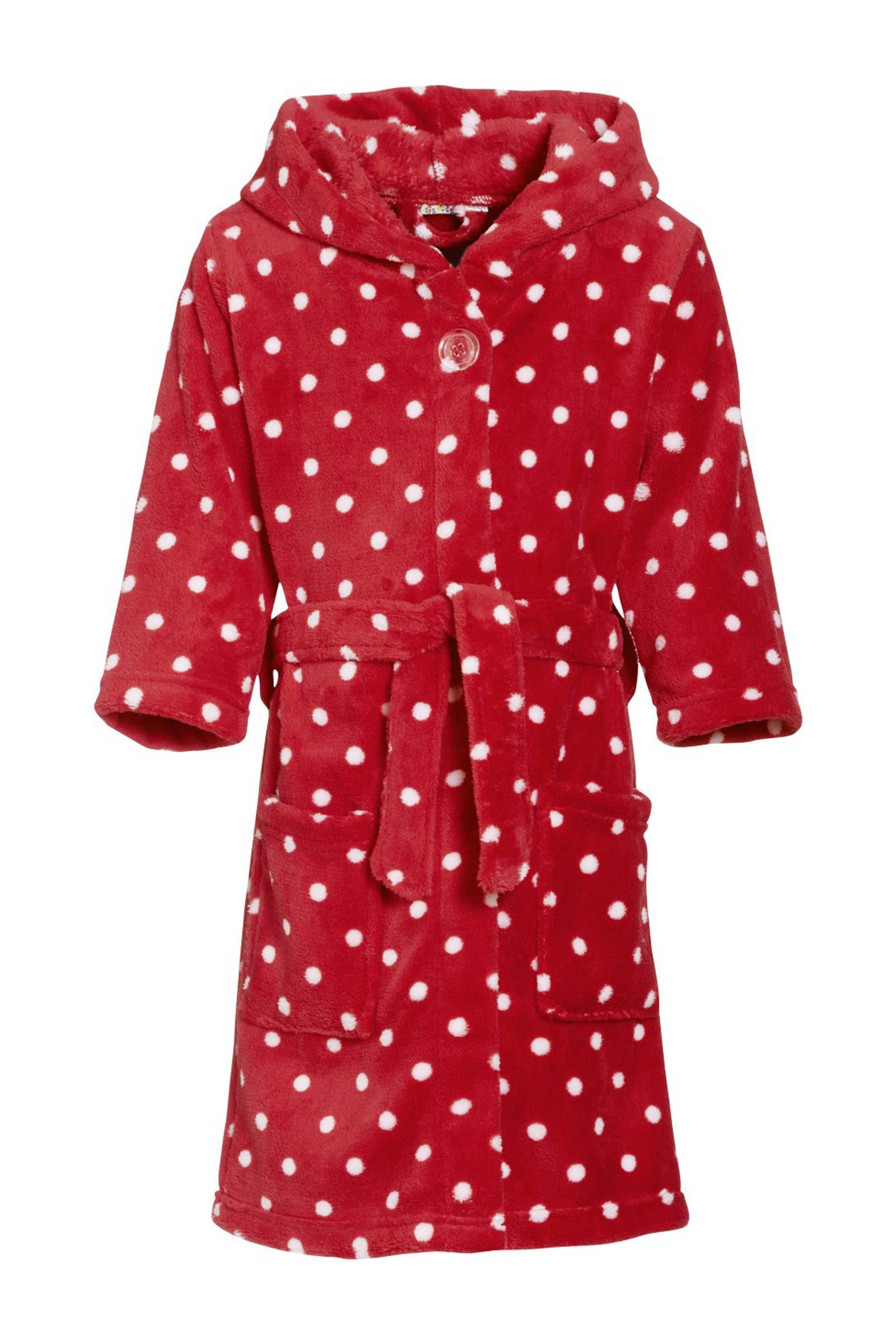 Playshoes fleece badjas Dots met stip dessin rood/wit | wehkamp Playshoes fleece badjas Dots met stip dessin rood/wit | wehkamp