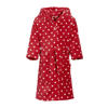 Playshoes fleece badjas Dots met stip dessin rood/wit