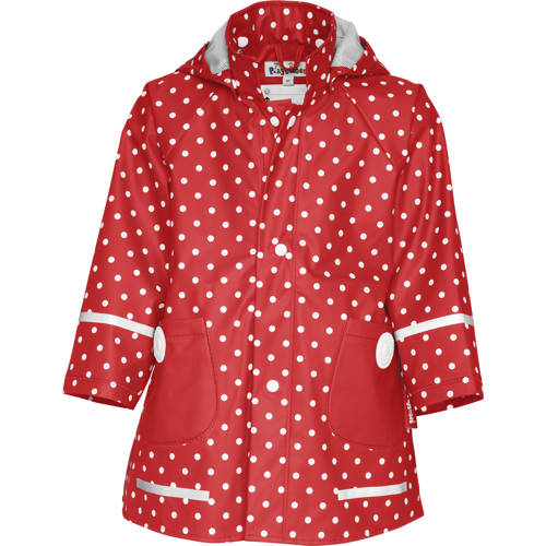 Playshoes regenjas Dots met stippen rood/wit Meisjes Polyester Capuchon - 104