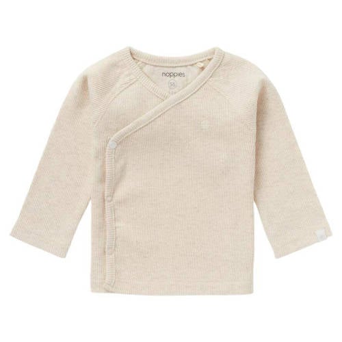 Noppies baby longsleeve Nanyuki met borduursels beige Jongens/Meisjes Katoen V-hals - 44