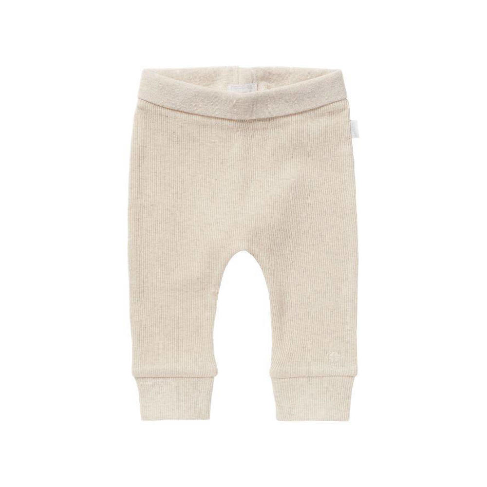 Beige Noppies baby baby broek Naura van katoen met regular fit, regular waist, elastische tailleband en effen