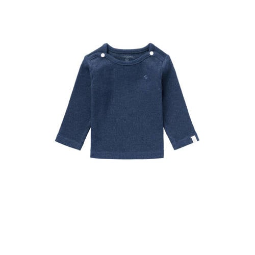 Noppies baby ribgebreide longsleeve Natal met katoen donkerblauw Effen - maat 68 afbeelding