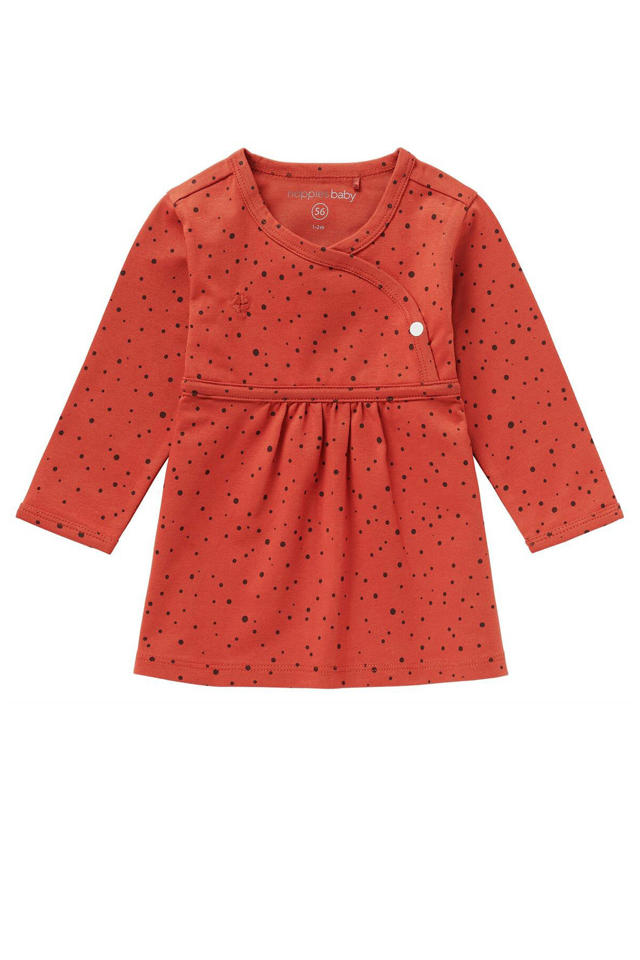 Kust wetenschappelijk progressief Noppies baby jurk Liz met biologisch katoen roodbruin | kleertjes.com