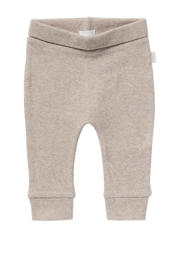 thumbnail: Taupe Noppies baby baby broek Naura melange van katoen met regular fit, regular waist, elastische tailleband en effen