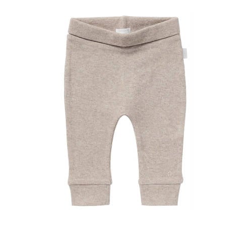 Noppies baby broek Naura met katoen taupe melange Bruin Effen