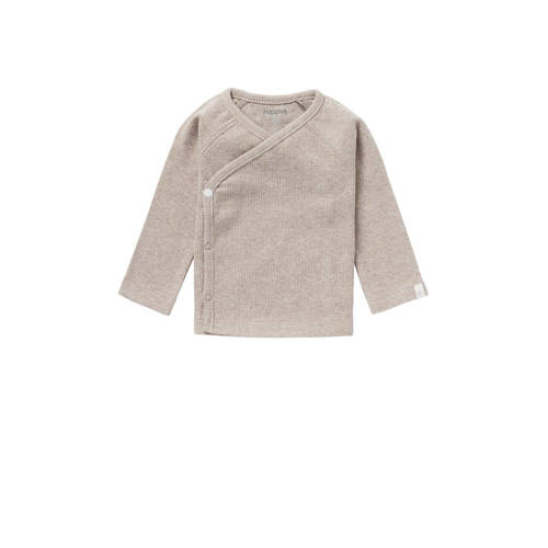 Noppies baby baby gemêleerde longsleeve Nanyuki taupe Bruin Jongens/Meisjes Katoen V-hals - maat 44 afbeelding