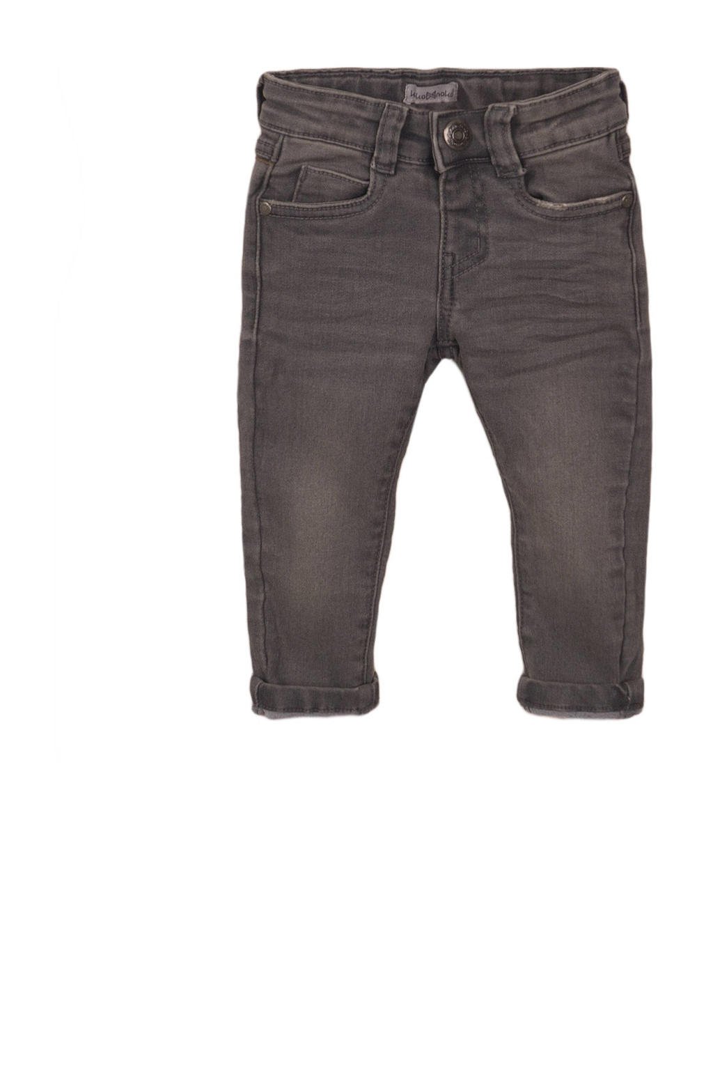 Grijze jongens Koko Noko skinny jeans stonewashed van stretchdenim 