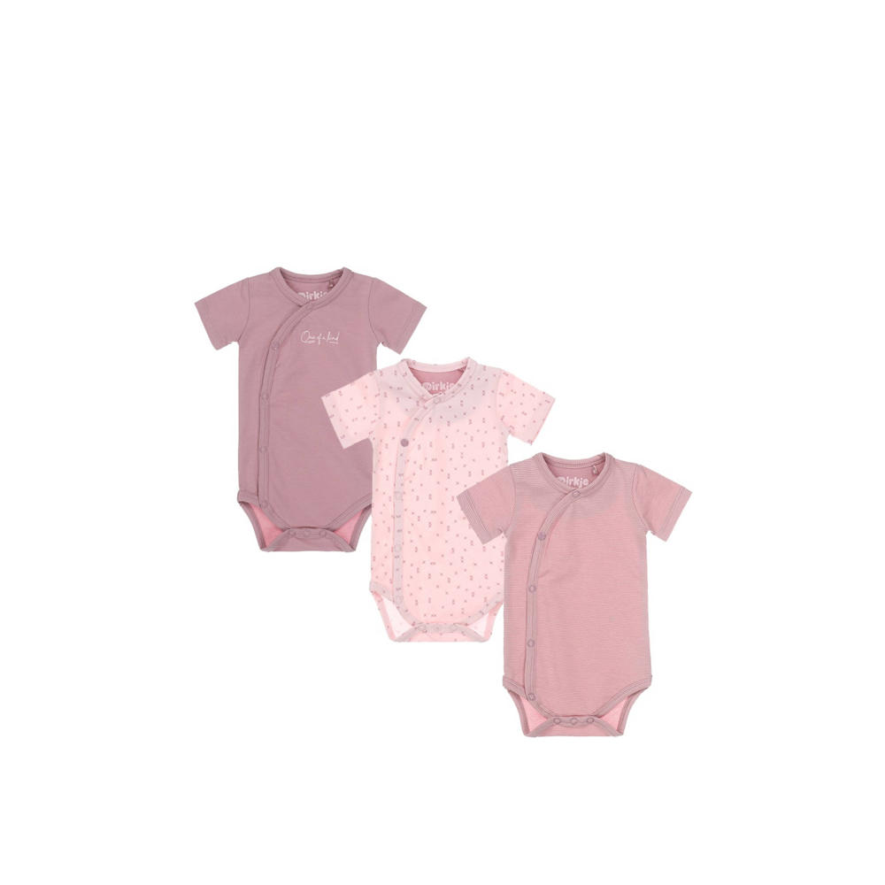Dirkje newborn baby romper - set van 3 roze