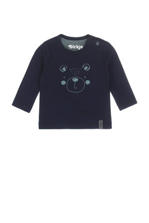 baby longsleeve met katoen donkerblauw/grijsgroen