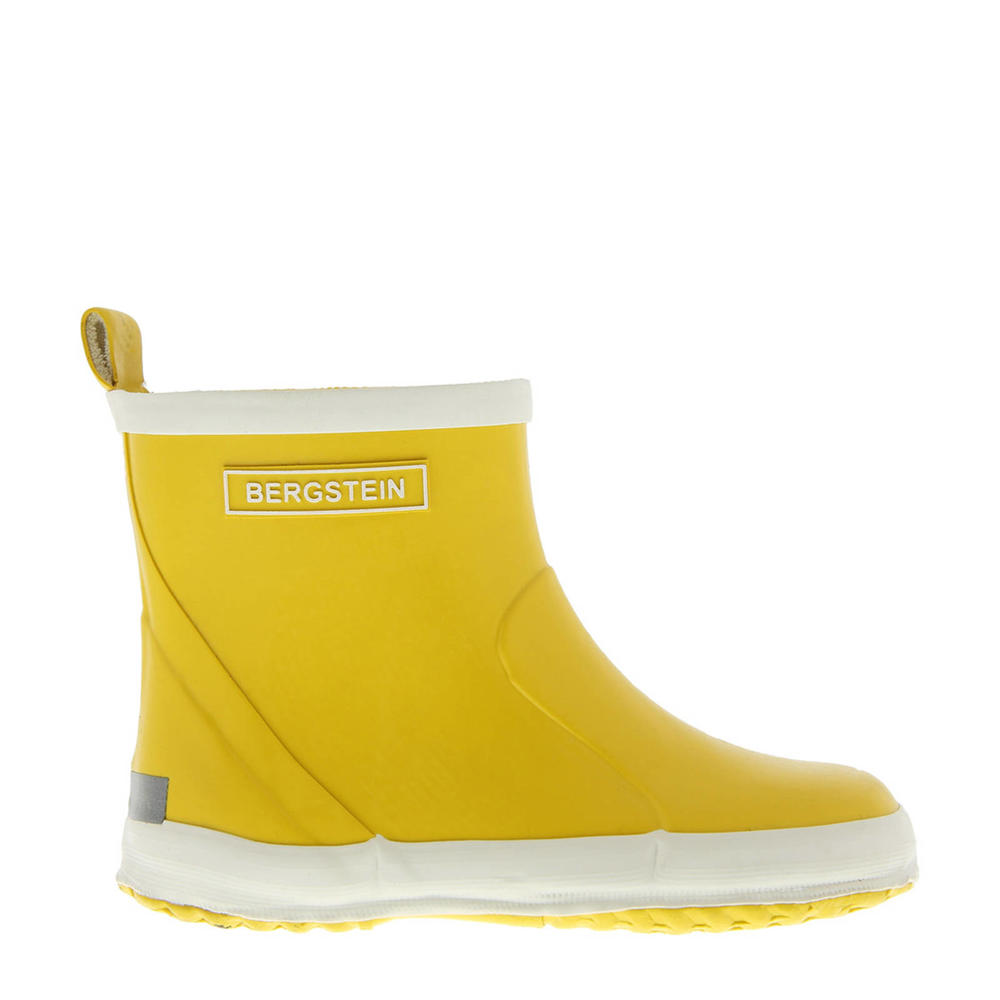 Okergeel en leemgrijze jongens en meisjes Bergstein Chelseaboot regenlaarzen kids van natuur rubber met effen