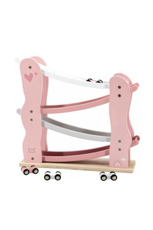 houten Auto glijbaan roze