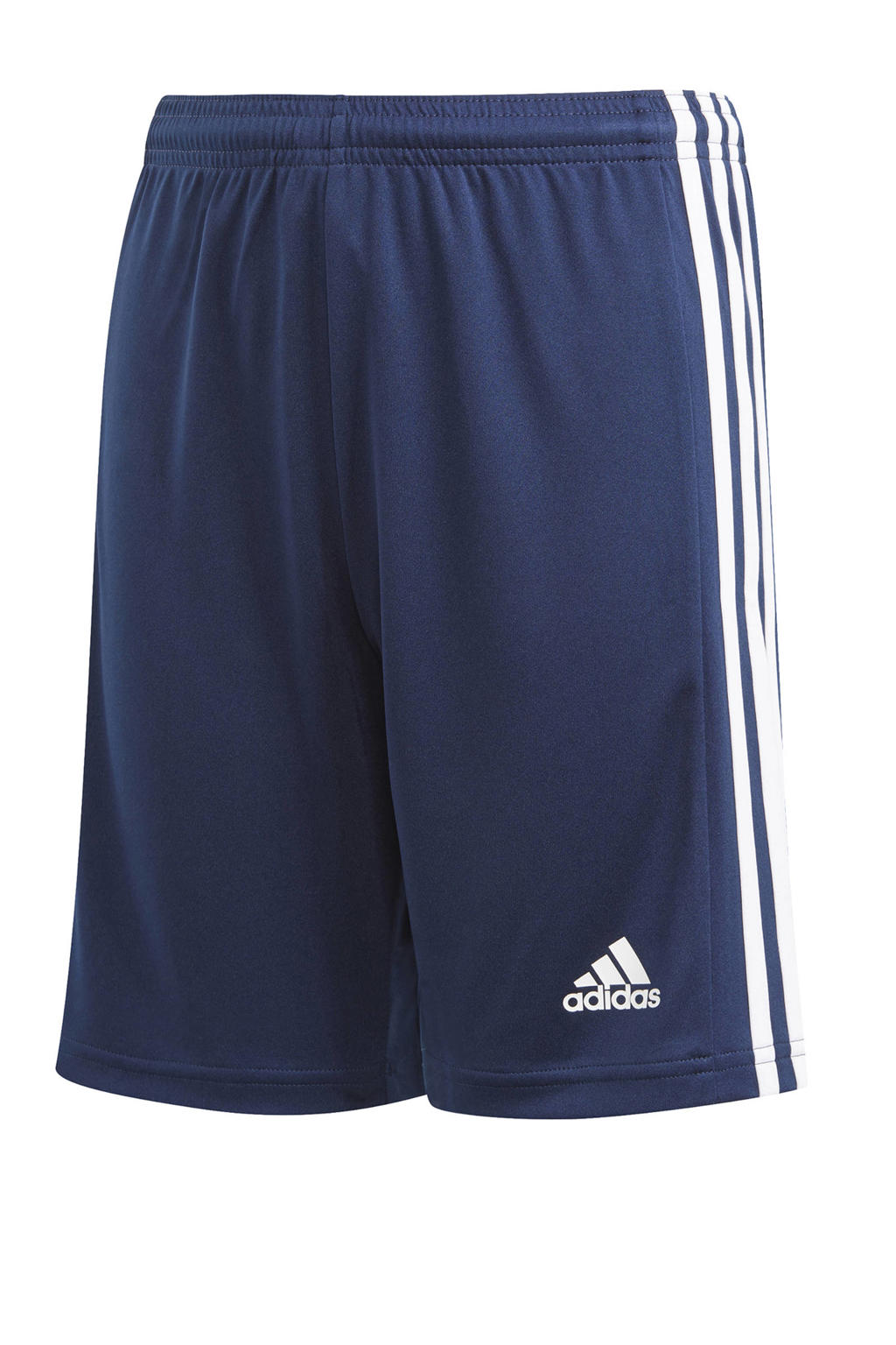 Donkerblauw en witte jongens en meisjes adidas Performance Junior Squad 21 voetbalshort van polyester met regular fit, elastische tailleband met koord en logo dessin