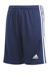 thumbnail: Donkerblauw en witte jongens en meisjes adidas Performance Junior Squad 21 voetbalshort van polyester met regular fit, elastische tailleband met koord en logo dessin