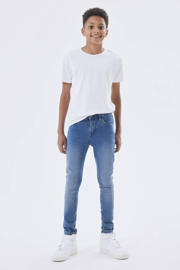 thumbnail: Blauwe jongens NAME IT KIDS slim fit jeans van jog denim met regular waist en effen