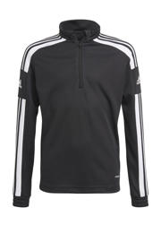 thumbnail: Zwart en witte jongens en meisjes adidas Performance Junior Squadra 21 voetbalsweater van polyester met lange mouwen en opstaande kraag