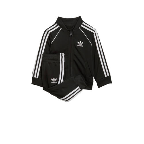 adidas Originals Superstar baby joggingpak zwart/wit Jongens/Meisjes Gerecycled polyester Ronde hals