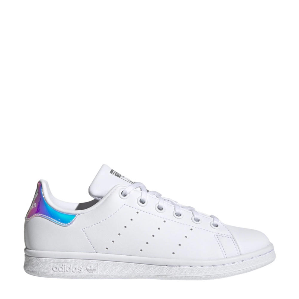 Wit, zilver en metallickleurige meisjes adidas Originals Stan Smith sneakers van geryclycled polyester/voering: mesh/voetbed: eva met veters en effen