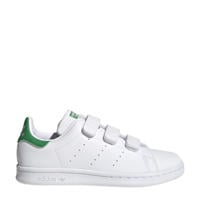 thumbnail: Wit en groene jongens en meisjes adidas Originals Stan Smith sneakers van gerecycled polyester met klittenband