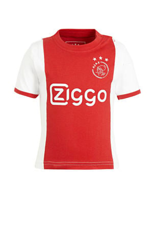 Ajax baby T-shirt met logo wit/rood