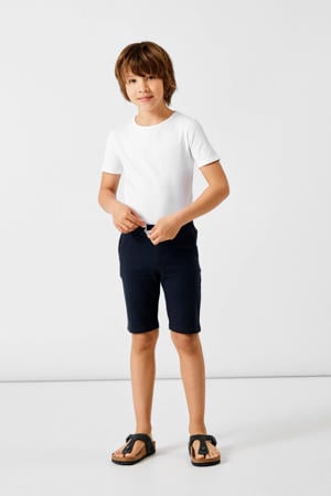 slim fit sweatshort Honk met katoen donkerblauw