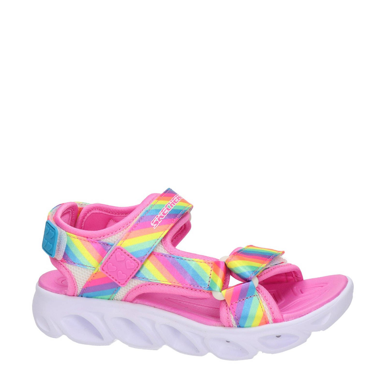 Skechers Hypno Splash sandalen met lichtjes roze multi kleertjes