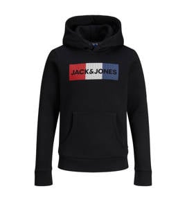 JACK & JONES JUNIOR hoodie JJECORP met logo zwart