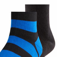 thumbnail: FALKE Happy Stripe sokken - set van 2 zwart/blauw