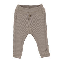 thumbnail: Taupe BESS baby regular fit broek van stretchkatoen met elastische tailleband en effen