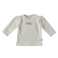 thumbnail: Witte meisjes BESS baby longsleeve van stretchkatoen met printopdruk, lange mouwen, ronde hals en drukknoopsluiting