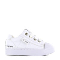 thumbnail: Witte jongens en meisjes Shoesme SH21S001-J leren sneakers van leer/voering: leer met rits- en vetersluiting en effen