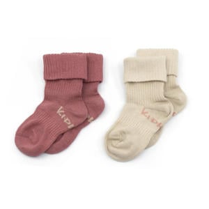 bio-katoen blijf-sokken 0-12 maanden - set van 2 Dusty Clay