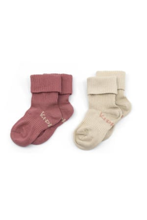 bio-katoen blijf-sokken 0-12 maanden - set van 2 Dusty Clay