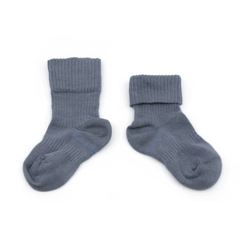 KipKep bio-katoen blijf-sokken 0-12 maanden set van 2 Denim Blue Blauw Jongens Biologisch katoen 6-12 mnd