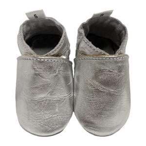 leren babyslofjes zilver