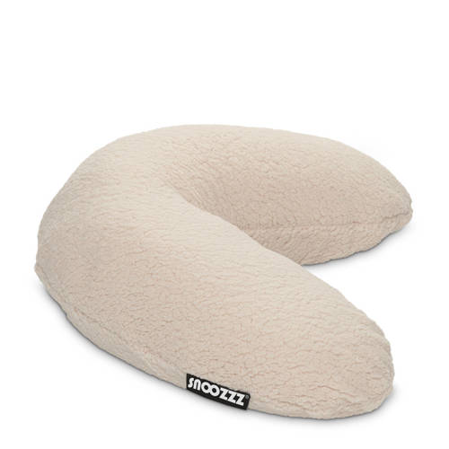 Snoozzz Voedingskussen Zwangerschapskussen Small - 120 cm - Microfiber vulling - Wasbare hoes - Teddy Naturel Ecru afbeelding