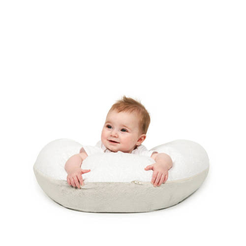Snoozzz voedingskussen L Teddy grijs wit -185 cm