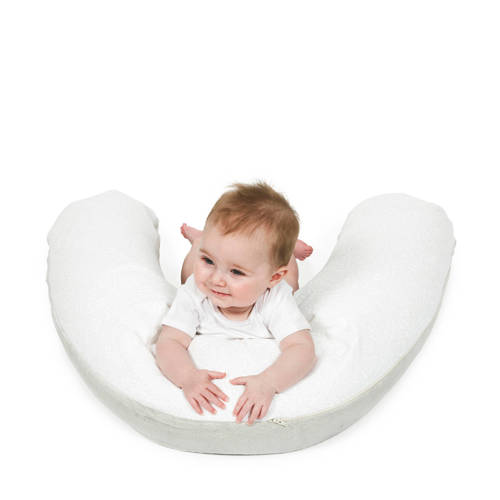 Snoozzz voedingskussen L Teddy grijs wit -185 cm