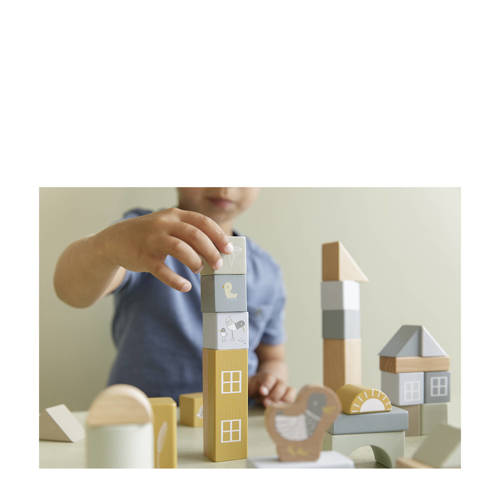 Little Dutch houten Bouwblokken blue Blauw | Blokken van
