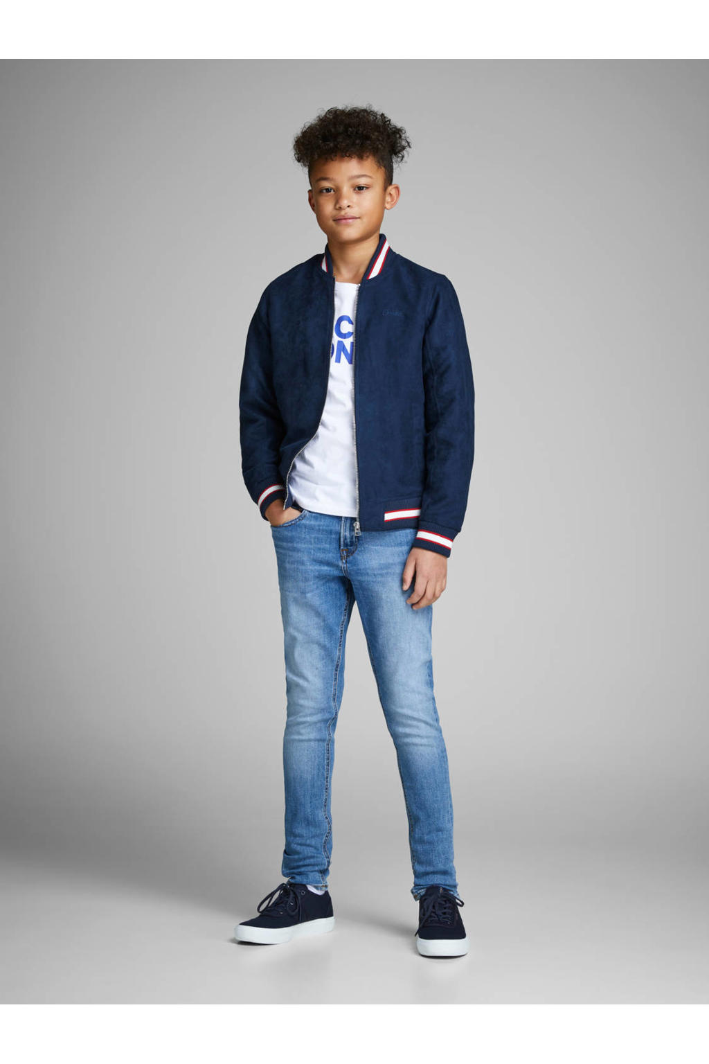 JACK & JONES JUNIOR T-shirt JJECORP met logo wit