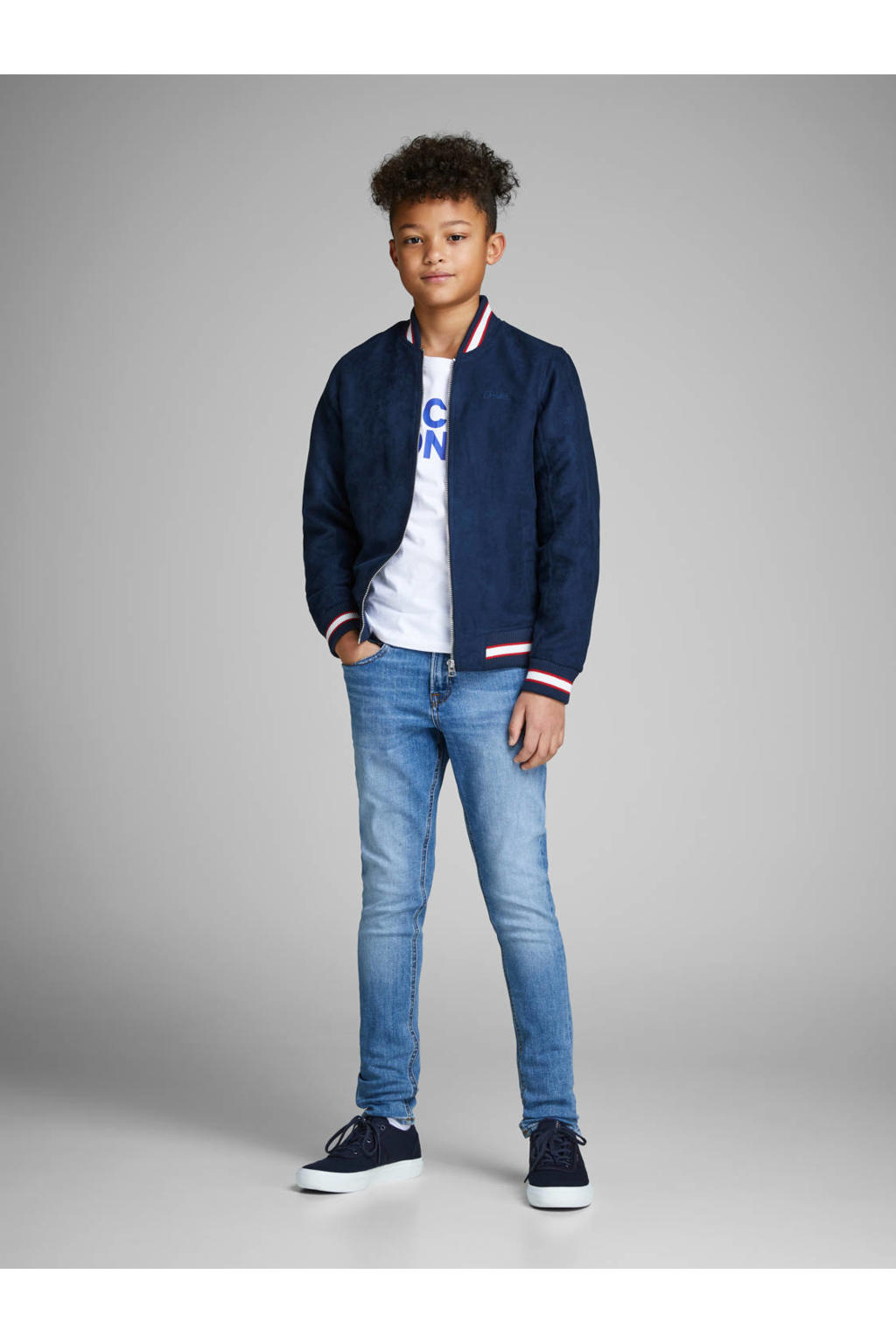 JACK & JONES JUNIOR T-shirt JJECORP met logo wit