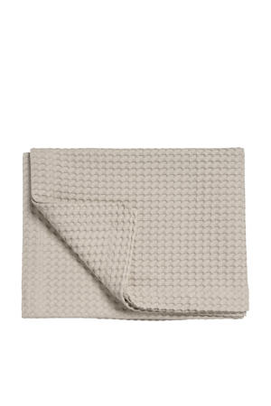 katoenen bedsprei pique waffle (zandgrijs) (160x250 cm)