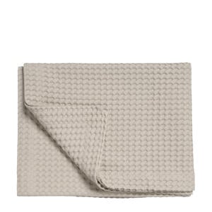 katoenen bedsprei pique waffle (zandgrijs) (160x250 cm)